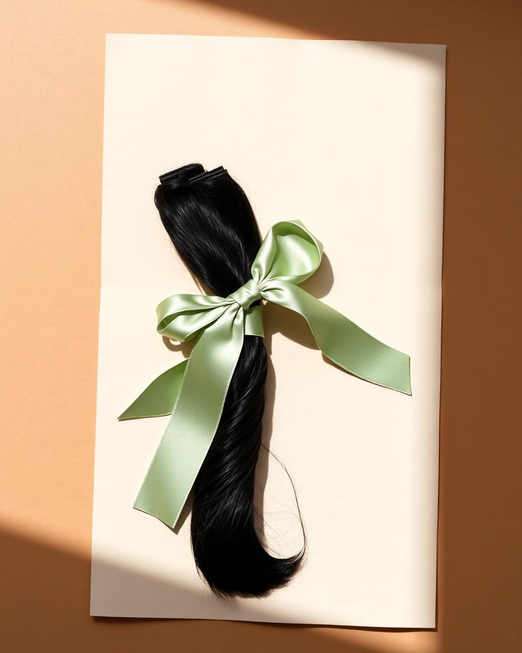 Bundle tied with a sage satin ribbon